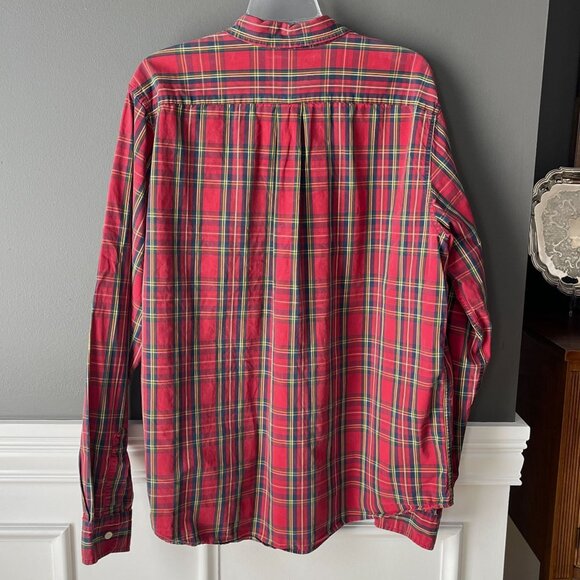 Abercrombie & Fitch Red Tartan Plaid Button Down Shirt XL Muscle Fit Preppy - Picture 4 of 5